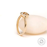 1 Ct Pear Champagne Moissanite Bezel Engagement Ring Old Mine Cut Fat Pear Solitaire Ring Yellow Gold Color Moissanite Ring Dainty Pear Ring