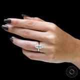 Luxurious Two Tone Gold Marquise Wedding Ring with 3 Carat Lab Grown Diamond - Perfect Statement Piece, Elegant and Unique Ring For Her