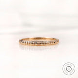 Solid Gold Wedding Band, Fluted Design, Modern Touch, 14k Or 18k, Timeless Dainty Classic Band, Textured Ring, Unique Plain Gold Band