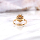 1.5 CT Round Lab Grown Diamond Engagement Ring, IGI Certified, 14k Yellow Gold Halo Wedding Ring, Unique Solitaire Promise Ring, Bridal Ring