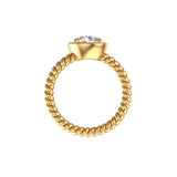 Off White OEC Moissanite Georgian Style Ring 14K Yellow Gold Twisted Rope Shank Wedding Ring Unique Engagement Ring Solitaire Ring Gold