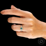 1 CT Old Mine Cut Light Blue Green Oval Moissanite Ring, Nature Inspired, Solid Yellow Gold Fine Matte Finish Vintage Rings For Women