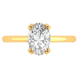 Dazzling Oval Moissanite Solitaire Ring in 10K Yellow Gold - Timeless Elegance" Double Claw Prong Wedding Ring, Moissanite Engagement Ring