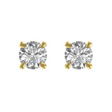 1CT 14k Yellow Gold Round Cut Moissanite Stud Earrings For Women, Moissanite Earrings, Gold Earrings For Wedding, Stud Earrings For Her
