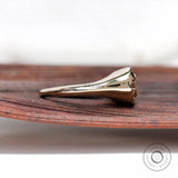 OEC Champagne Moissanite Ring, Champagne Bezel Ring, Signet Ring Ladies, Vintage Statement Ring, Yellow Gold Engagement Ring, Old Cut Rings