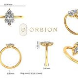 Old Mine Cut Pear Moissanite Ring, 14K Yellow Gold Claw Prong Pear Engagement Ring, Moissanite Ring Gold, Promise Ring Gold