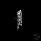 Lab Grown Diamond Dangle Drop Earrings, Round & Pear Cut Diamond Flexible Double Strand Hanging Dangler Solid Gold Statement Earrings