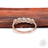 Five Stone Moissanite Wedding Band 5 Stone Half Eternity Ring Old Mine Elongated Cushion Cut Anniversary Band Unique Gold Vintage Band Ring