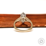 Antique Moval Lab Grown Diamond Solitaire Engagement Ring, Dual Tone Split Shank Ring in 14k Gold, Euro Shank Wedding Ring, Elongated Oval