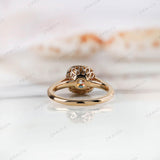 OMC Cushion Moissanite Engagement Ring, Tulip Basket With Milgrain Bezel Set Ring, Vintage Style Ring, Yellow Gold Ring, 3Ct Antique Ring