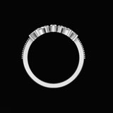 10K/14K/18K Solid Gold Curved Wedding Band, Marquise Tiara Wedding Band, Stackable Ring, Anniversary Band, Unique Wedding Band