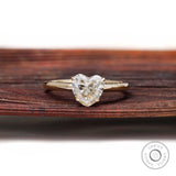 2 Ct Heart Moissanite Engagement Ring Solitaire Heart Shaped Tulip Setting Ring For Women Heart Cut Proposal Promise Ring 14k Yellow Gold