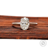 2.5 CT Brilliant Cut Oval Lab Grown Diamond Ring, Cathedral Shank White Gold Solitaire Ring, Eco Friendly Oval Cut Proposal Ring For Her