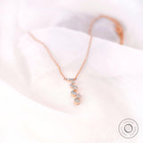 Contemporary Lab Grown Diamond Journey Necklace, 10k/14k/18k Solid Gold Bezel Pendant Set, Bubble Drop Pendant, Everyday Wear For Her