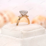 Round Brilliant Cut Lab Grown Diamond Engagement Ring, Cluster Diamond Rings, Multi Diamond Ring, 8 Prong Solitaire Ring, Two Tone Gold Ring