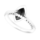 Black Marquise Cut Moissanite Engagement Ring, 10K/14K/18K White Gold Ring, Wedding Ring For Women, Bridal Ring, Anniversary Ring