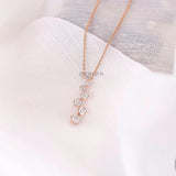 Contemporary Lab Grown Diamond Journey Necklace, 10k/14k/18k Solid Gold Bezel Pendant Set, Bubble Drop Pendant, Everyday Wear For Her