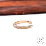 Unique Open Claw Wedding Band, Tiny Milgrain Open Spacer Ring, Delicate Moissanite Open Cuff Ring, Open Claw Pave Band Ring, 14k Gold Ring