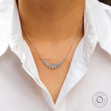 Contemporary Modern Style Flying Pendant Necklace, Marquise Design Lab Grown Diamond Necklace, 10K/14K/18K Gold Feather Chain Necklace