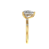 Pear Engagement Moissanite Ring, Anniversary Ring 10K 14K 18K Solid Gold Rings for Women Teardrop Diamond Ring 1.25 CT Pear Diamond Ring