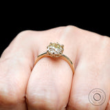 Elongated Cushion Champagne Moissanite Ring, Old Mine Cut Ring, Vintage Engagement Ring, 8 Prong Ring, Georgian Ring, Antique Gold Ring