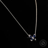 Butterfly Pendant, Blue Sapphire and Lab Grown Diamond Solid Gold Necklace For Women, Workwear Delicate Chain Pendant Necklace for Gifting