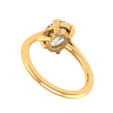 Dazzling Oval Moissanite Solitaire Ring in 10K Yellow Gold - Timeless Elegance" Double Claw Prong Wedding Ring, Moissanite Engagement Ring