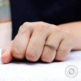 14K White Gold Moissanite/Lab Diamond Wedding Band, Half Eternity Band, Delicate Stacking Band, Wedding Band Women, Dainty Women Ring