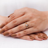 0.5 Ct Heart and Arrow Lab Grown Diamond Royal Crown Engagement Ring, 14k Gold Filigree Ring with Wedding Band, Stacking Bridal Set