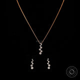 Contemporary Lab Grown Diamond Journey Necklace, 10k/14k/18k Solid Gold Bezel Pendant Set, Bubble Drop Pendant, Everyday Wear For Her