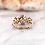 Classic Round OEC Moissanite Ring - Sparkle and Sophistication for Her, Vintage Inspired Three Stone Moissanite Ring - Promise Ring For Her