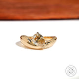 1.2CT Pear Moissanite Engagement Ring Bypass Band Unique Ring 14K Solid Gold Ring, Wedding Ring, Curved Band Promise Ring Anniversary Gift