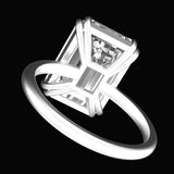 Emerald Cut Moissanite Engagement Ring, 10K/14K/18K White Gold Ring, Solitaire Ring Gold, Wedding Ring, Statement Ring Gold