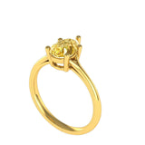 Champagne Pear Cut Moissanite Ring, 14K Yellow Gold Engagement Ring, Dainty Ring Gold, Minimalist Ring, Anniversary Ring for Her