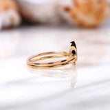 Dazzling Pear Lab Diamond Engagement Ring Duo - Delicate Yellow Gold Bridal Set, Elegant Nesting and Stack Rings, Dainty Ring Set