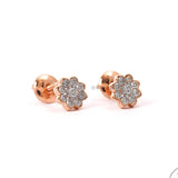 Cluster Diamond Earrings, Floral Diamond Earrings, Lab Grown Diamond Earrings, Flower Earrings, Rose Gold Earrings, Earrings For Young Girl