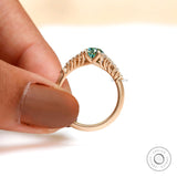 1 CT Old Mine Cut Light Blue Green Oval Moissanite Ring, Nature Inspired, Solid Yellow Gold Fine Matte Finish Vintage Rings For Women