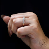 Oval Moissanite Half Eternity Band, Unique Oval Wedding Band, Minimalist Wedding Band For Women, Stacking Band, 10k/14k/18k Solid Gold Band