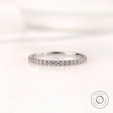 Half Eternity Moissanite Wedding Band, Minimalist Pave Set Wedding Band, Dainty Stacking Anniversary Band, Matching Stack Band