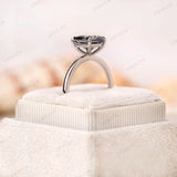 Princess Cut Grey Moissanite Ring, Princess Cut Engagement Ring, 10k/14k/18k White Gold Ring, Simple Wedding Ring, Unique Proposal Ring