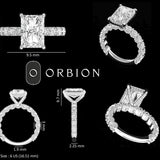 4 Ct Radiant Cut Moissanite Round Cut Accents Engagement Ring For Women, Solitaire Ring Gold, Anniversary Ring For Her, Unique Wedding Ring