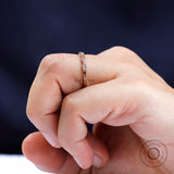 Dainty Moissanite Band, Half Eternity Band, Marquise Shaped Stacking Band, Minimalist Ring Jewelry, Delicate Band Ring, 14k Rose Gold Band