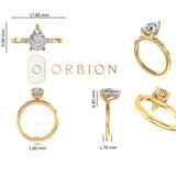 Pear Engagement Moissanite Ring, Anniversary Ring 10K 14K 18K Solid Gold Rings for Women Teardrop Diamond Ring 1.25 CT Pear Diamond Ring