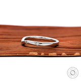 2 MM Curved Wedding Band With 5 Lab Diamonds in 18K White Gold, Matching Contour Band For Her, Curved Diamond Band, Wave Ring Diamond