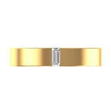 Men’s baguette cut single stone wedding band in yellow gold