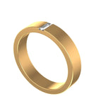 Modern men’s wedding band with step cut baguette