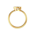 Thick band bezel set oval lab diamond engagement ring