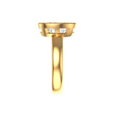 Vintage inspired oval bezel engagement ring in 10K yellow gold