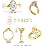 Elegant thick band engagement ring with oval center stone