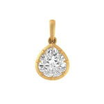Vintage pear moissanite pendant in yellow gold